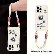 Funda para teléfono 1 unidad con cordón para colgar en las cuatro esquinas. Funda portátil con cordón para colgar en diagonal, compatible con phone 12, 13, 14, 15 y 16 Serie Pro Plus - Nuevo diseño para teléfono - Blanco - Ver 4