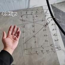 Durable Stainless Steel Cloth Hanger With Anti-Wind Clips - Ideal For Drying Socks, Underwear And Christmas Stockings, Space-Saving Home And Store Display Design, Clothes Rack, Drying Rack - Multicolor - View 5