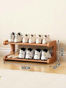 1 件多层鞋架 - 节省空间的入口收纳架，适用于家庭、宿舍和出租屋 - 天然竹鞋柜 - 紫紅色 - 查看 2