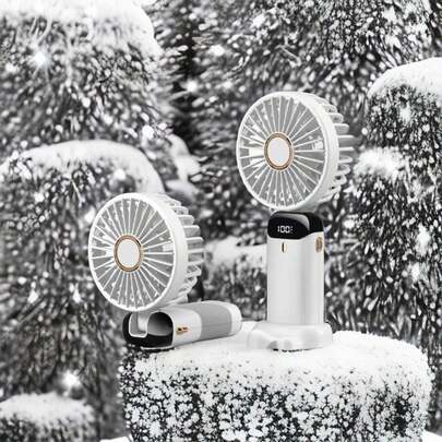 A Portable Handheld Neck Fan With Aromatherapy Function, Digital Display, 5-Speed Speed, 90 ° Adjustable, Rechargeable Battery, Suitable For Home, Outdoor, Office, Camping Travel