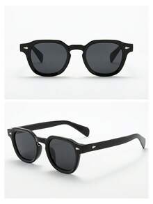 3pcs Vintage Round Frame High Quality Personalized Minimalist Fashion Glasses, Unisex - 3pcS Combination Pack (black + Black + Black Blue + Tortoise Shell Yellow) - View 3