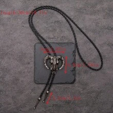 1pc Gothic Bull Head Bolo Tie, Western Cowboy Style Fashion Necklace/Lanyard, Long Version Accessory - Multicolor - View 14