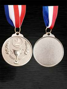 1pc Gold/Silver/Bronze Metallic Medal With Neck Strap, Suitable For Sports Events, School Activities And Corporate Awards (Excluding Gift Box) - Multicolor - View 6