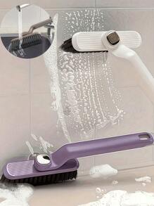 3/2/1 pieza Cepillo giratorio multifuncional para cocina y baño, cepillo de limpieza giratorio 2 en 1 - Plástico morado duradero, cerdas rígidas de 360°, descontaminación potente sin dañar las superficies, adiós a la grasa y el sarro persistentes, conector en forma de V, satisface diferentes necesidades de limpieza, adecuado para la limpieza de azulejos y juntas del baño, estufa, azulejos, vidrio, inodoro, fregadero Cepillo giratorio multifuncional para la limpieza de grietas en el baño