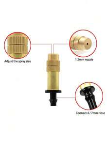 10米/20米/30米户外花园喷雾降温系统，半自动浇水灌溉系统，1/4英寸黄铜喷雾喷嘴套件，温室微型喷头