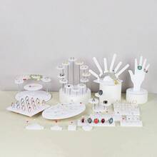 Acrylic Ring Display Stand, Multi-Type Ceramic White Jewelry Organizer Holder For Rings, Tabletop Display - Multicolor - View 12