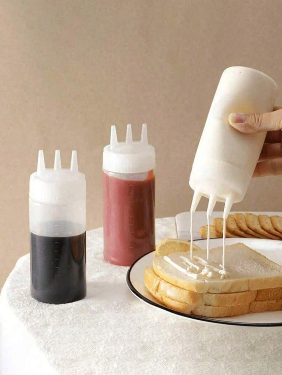 1 Chiếc, Chai Bóp, Chai Đựng Nước Sốt, Chai Đựng Gia Vị Để Bóp, Chai Bóp Gia Vị 3 Lỗ, Salad, Nướng, Nướng Bánh, Cắm Trại, Phụ Kiện Nhà Bếp Nước Sốt Salad Chai Đựng Gia Vị Sốt Cà Chua - Nhiều màu - Xem 1