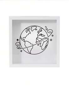 1pc Train Ticket Collection/Savings Frame, Concert Ticket Storage Photo Frame, Movie Ticket Collection Display Stand - Airplane Earth - View 3