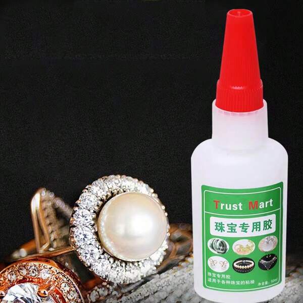 50ml Jewelry Glue For Gemstone Inlaying, Repair, Transparent & Invisible Bonding For Rings, Jewelry, Pearl Earrings, Amber (Random Color & Pattern)