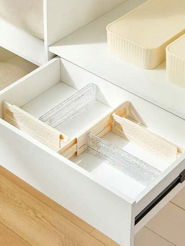 Expandable Drawer Divider, Home Wardrobe Bookshelf, TPR Non-Slip Storage Box, Storage Compartment Organizer Rack