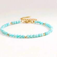 [Luxurious INS Style] Natural Stone Beaded Bracelet For Women, 5A Grade Faceted Multi-Treasure Beads Including Amazonite, Moonstone, Amethyst, Adjustable Slide Clasp, Sophisticated & Niche Stackable Daily Wear, Gift For All Seasons