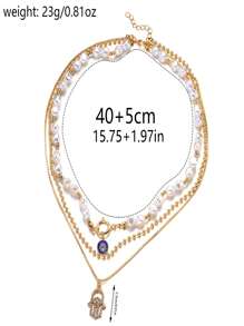 1 pieza Collar de perlas multicapa, estilo punk unisex, adecuado para uso diario y vacaciones, accesorio versátil | Toque artístico | Belleza hecha a mano