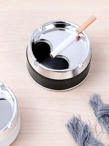 Cinzeiro Giratório Antivento e Antiderrapante de Aço Inoxidável com Tampa, Cinzeiro Reforçado para Sala de Estar e Cabeceira, Decoração Doméstica Criativa