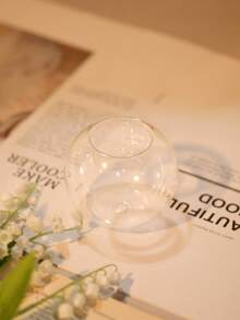 1件/套 欧洲创意水晶圆形耐热玻璃烛台，现代简约内置烛台，简约、时尚、优雅、氛围浓厚，适合搭配简约小蜡烛，日常休闲派对用品，白色蜡烛，婚礼和餐桌蜡烛，浪漫氛围蜡烛 - 無色 - 查看 11