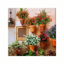 6PCS Artificial Eucalyptus Plants,Fake Boxwood Shrubs UV Resistant No Fade Faux Plastic Bridal Bouquet Indoor Outdoor Home Garden Kitchen Office Table Vase - Orange,red - View 3