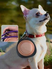 Zusammenklappbarer Reise-Napf für Haustiere, 2-in-1 Silikon Futter- und Wasserschale für Hunde/Katzen, auslaufsicheres faltbares Design mit Karabinerhaken, tragbare Outdoor Fütterungsschale für Wandern/Camping/Roadtrips, perfektes Geschenk für Abenteurer/Reisende, großartig für den Tag des Nationalen Haustiers & Sommerurlaube