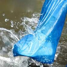 2 piezas de Cubiertas desechables para zapatos de lluvia - Impermeables, antideslizantes, de plástico duradero, cubiertas de pie de plástico transparente para actividades al aire libre, fáciles de poner y quitar, impermeables, protección contra la lluvia