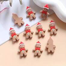 10/20pcs Mini Resin Gingerbread Man Molds, Suitable For DIY Crafts, Jewelry Making, Home Decor, Perfect Jewelry Accessories, Ideal Gifts For Family And Friends, DIY Crafts, Bead Storage, Beading And Jewelry Making