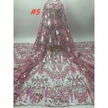 African Net Lace Fabric French Sequins Lace With Sequins 2025 High Quality Nigerian Tulle Lace Fabrics For Women Luxury Dresses Sewing