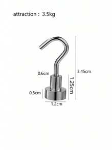 5 piezas Ganchos magnéticos de alta resistencia con imán de neodimio para colgar, ganchos magnéticos fuertes, imanes con ganchos para baño, cocina, toalla, oficina, garaje