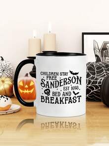 1 Peça Caneca de Café de 11 Onças com Desenho Animado de Halloween, Reutilizável e Durável, Presente Perfeito para Crianças e Adultos, Ótimo para Guloseimas de Halloween e Pausas para Café