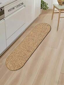 1片/2片装椭圆形菠萝图案厨房地垫，加厚仿剑麻地毯，底部可水洗，结实耐用，防污，厨房加厚地毯，装饰地毯，ins风地毯，浴室地垫，家居装饰用品，客厅地毯，卧室地毯，玄关地毯，厨房地毯，浴室地毯，书房地毯