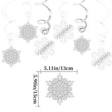quot;Salones de cubierta con decoraciones colgantes en espiral con copos de nieve plateados: ¡perfectos para una Feliz Navidadquot; - Plateado - Ver 8