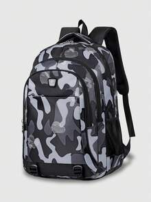 Doodle Camouflage Backpack Large Capacity Multi-Compartment Student Backpack - Lightweight Multi-Season Street Style Student Backpack Travel Backpack Back To School Supplies - Multicolor - View 7