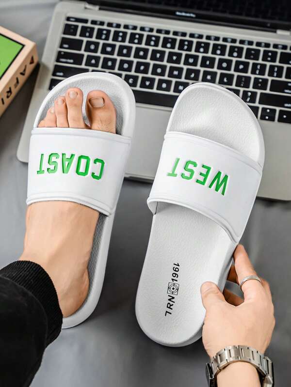 Men's Slippers, Men's Sandals, White Men's Slippers, Soft-Sole Men's Slippers, Comfortable Slip-On Slip-On Men's Slippers, Casual Versatile Comfortable Men's Slippers