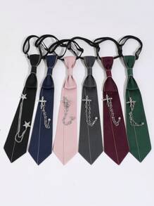 1 Stück Vintage Strass-besetzte Sterne, Mond, Sternenlicht/Kreuz abnehmbare Schleife, einfarbige leicht zu tragende Krawatte, geeignet für Lässig, Business, täglichen Gebrauch