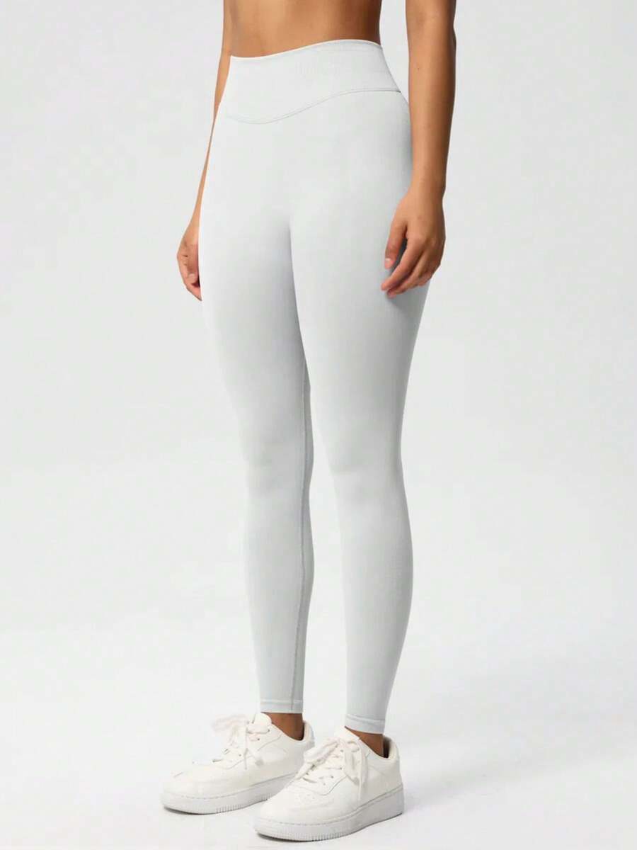 YESOBD Women 4 Way Stretch Sports & Outdoors Seamless Booty Sculpt Tummy Control Fitness Tights,No Front Seam High Waisted Workout Leggings For Women Buttery Soft Yoga Pants Gym Athletic Tights - 羽毛米色 - 查看 1