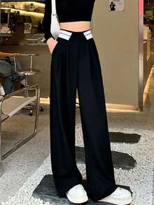 宽松直筒裤，美式宽松阔腿裤，时尚修身设计，时尚潮流