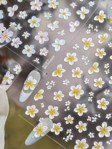 Beautizon Nailartlab 1张3D立体花卉美甲贴纸，DIY Y2K风格节日美甲装饰5D浮雕贴纸美甲贴 - 彩色 - 查看 2