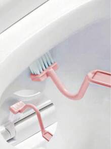1pc V-Shaped Toilet Brush: V-Shaped Toilet Brush, Small Toilet Brush, No-Dead-Angle Cleaning Brush, Household Bathroom Toilet Cleaning Tool, Rotatable Toilet Bend, Wall-Mounted (Random Color)