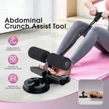 Sit-up bar vloer, draagbare sit-up trainingsapparatuur met 2 sterke zuignappen en verstelbare voetsteun, Abs Master Assistant-apparaat voor thuistraining met massagerol, fitnessaccessoires