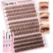 Lash Clusters C Curly Individual Lashes DIY Cluster Eyelash Extensions 10-16mm Natural Eyelash Clusters 144 Pcs Soft Lashes Clusters With Thin Lash Band DIY Lash For Self Application