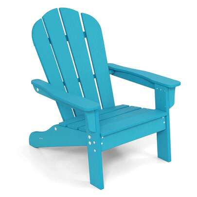 Lifezeal Kids Adirondack Chair With High Backrest Armrests Fire Pit Chair For Kids Ages 3-8 Brown/White/Pink/Turquoise