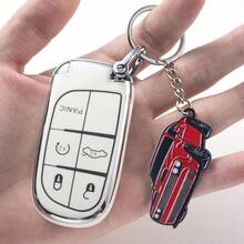Dodge Challenger Keychain - Premium SRT/SXT Key Chain Accessories - Stylish Car Keys Holder For Challenger Enthusiasts - Red - View 5
