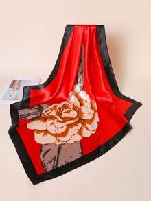 1条印花方巾，尺寸35.4英寸，多功能用途，可作头巾、腰带、发饰、时尚领巾，适合女士，春季新款连衣裙搭配。 - 彩色 - 查看 4