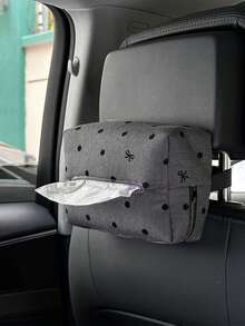 1 件波尔卡圆点汽车纸巾盒，汽车座椅悬挂纸巾架 - 掛式紙巾盒 - 查看 5