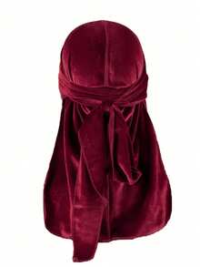 1件男士纯色天鹅绒头巾，带保暖内衬 - 可调节松紧带，佩戴稳固，柔软透气，冬季保暖头饰，海盗风格设计，适合运动、户外活动和休闲穿着。海盗帽，海盗服装