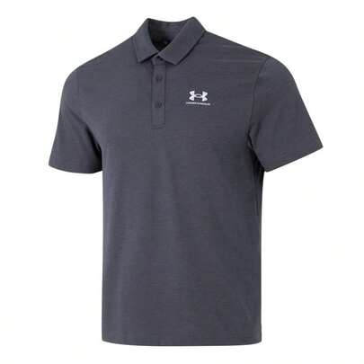 Under Armour 男士 UA Icon Polo 衫，休闲通勤及运动舒适宽松短袖 T 恤，1386608-025