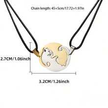 2 szt./zestaw Czarno-biały wisiorek z kotem ze stali nierdzewnej Kotek w uścisku Naszyjnik dla pary Biżuteria prezent dla chłopca i dziewczynki Łańcuszek z wisiorkiem Prezent urodzinowy Naszyjnik dla najlepszych przyjaciół Naszyjnik Wisiorek Prezenty na Dzień Ojca i Dzień Matki - one-size - Zobacz 3