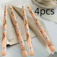 Caja de regalo con 2/4 piezas de velas perfumadas cónicas de 25 cm, con diseño pintado a mano de rosa romántica. Diámetro de la base 2,3 cm/0.91 pulgadas, para decoración del hogar, cena a la luz de las velas, decoración de mesa y decoración de bodas