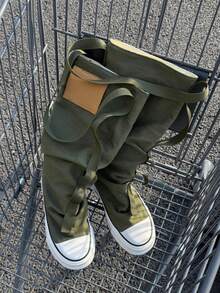 Fall/Winter Niche Design Graffiti Buckle High-Top Shoes Women 2025 Spring New Versatile Sneakers, Pantleg Piling-Up Short Boots - Green - View 4