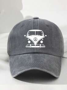 1pc Unisex Vintage Washed Baseball Cap, Classic Car Design Truck Driver Hat, Polyester Material, Adjustable Size Dad Hat, Handwashable, Suitable For Spring/Summer Sports And Outdoor Activities - Streetwear Baseball Cap