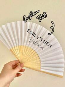 Customized Name LOGO White Wedding Paper Fan, White Invitation Card, White Classic DIY Paper Fan,Christmas ,Ornamental High-Quality Custom,Personalized,Unique Ideal Gifts For Her Boyfriend,Girlfriend For Anniversaries,For Valentine's Day,For Mother's Day,For Birthdays,For Father's Day,For Graduation,For Weddings,For Housewarming Mother's Day Graduation