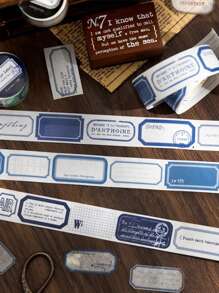 1 Rolle Vintage Scrapbooking DIY Rahmen Dekorative Etiketten, Einfache Etikettenreihe geeignet für Geschenke, Büro, Zuhause, Markierung, Etiketten, Klassenzimmer, Unterhaltungsspielzeug, Studententagebücher, Kreatives Retro-Szenenmaterial DIY Dekorative Aufkleber, Schulmaterial, Schulanfang