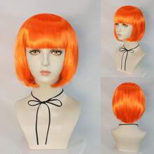 Fashion Women's BoBo Wigs, Short Straight Hair With Bangs Wigs, Multiple Pastel Colors Bob Anime Cosplay Wigs For Party Costume Wigs For Ladies, Pink Green Black Blonde Red Brown Blue White Purple Orange Yellow Rainbow Colorful Hairpiece For Holiday Comic Con Exhibition Celebration Daily Wigs For Birthday Gifts, Sassy Rockabilly Punk Cool Unique Rock & Roll 80s Wig
