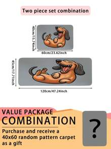 1pc Dachshund Theme Anti-Slip Doormat, Natural Plant Fragrance Bathroom Mat, Absorbent Non-Slip Mat, Fragrance Lasts 5-7 Days, Washable Carpet Rug For Living Room, Bedroom, Entryway, Suitable For All Seasons